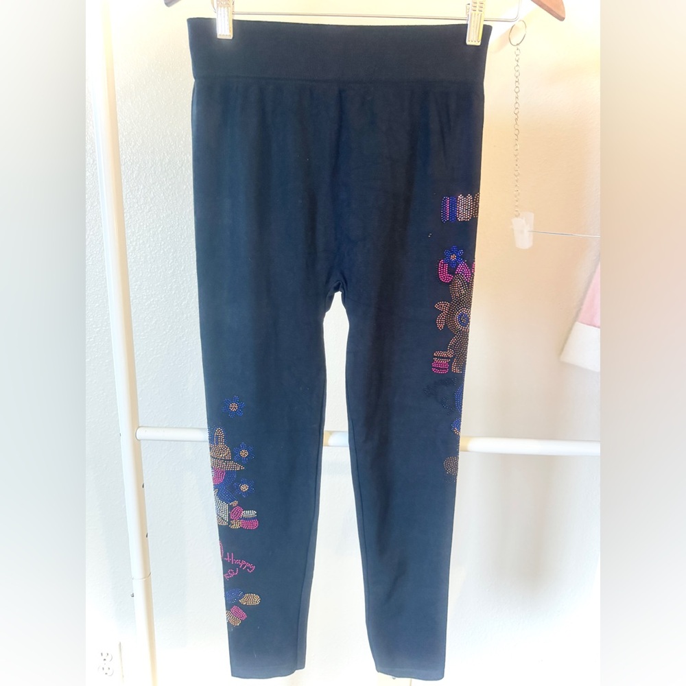 Black Leggings with Colorful Accents